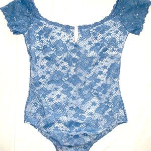 Baby Blue Lace Bodysuit- Victoria Secret